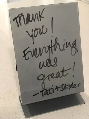 a sign that says thank you i everything was great faster at Cozy Studio Apartment in Miami