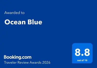 a blue screen with the text upgraded to ocean blue at Lux Condo by the Beach in Miami Beach
