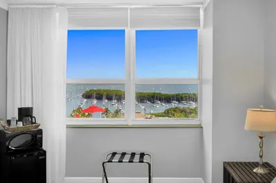 a window with a view of a marina at Tropical Paradise Spacious 3 bedroom in Miami
