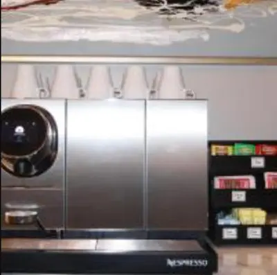 a close up of a stainless steel microwave at Hotel Downtown Miami - DQR in Miami