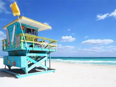 a life guard stand on the beach at Wynwood Area with Hot Tub, 10 min from South Beach in Miami