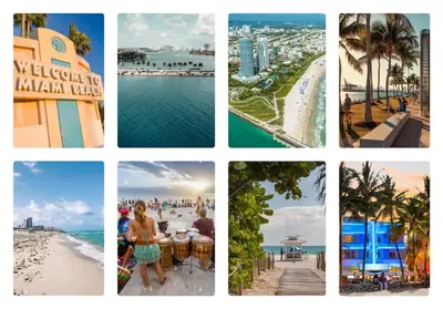 a collage of pictures of the beach and buildings at West Brickell GEM With Private Garden, 2BR 2BATH in Miami