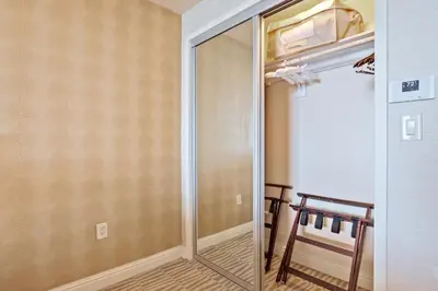 a glass door to a shower in a room at Trump International Beach Resort Deluxe 2 Queen Ocean Front in Sunny Isles Beach