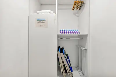 a white refrigerator with a bunch of objects in it at ULTRA joyful apartment perfect for families in Hollywood