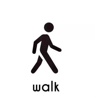 a sign that says walk with a man walking at GroveO6 10 minutes from the Beach in Miami