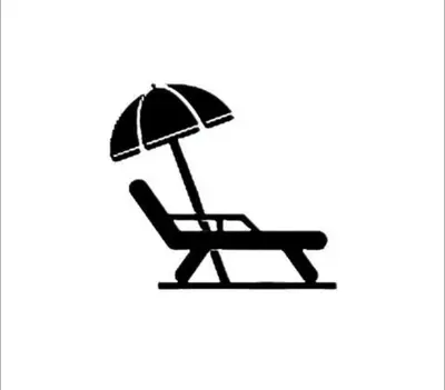 a silhouette of a chair and an umbrella at B05 Nicest 1 bedroom APT in Midtown Miami in Miami