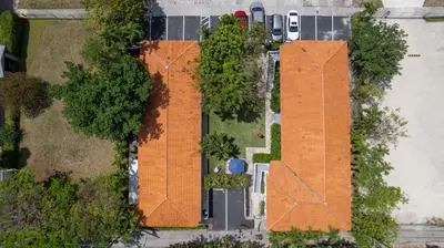 an overhead view of a building with orange roofs at B05 Nicest 1 bedroom APT in Midtown Miami in Miami