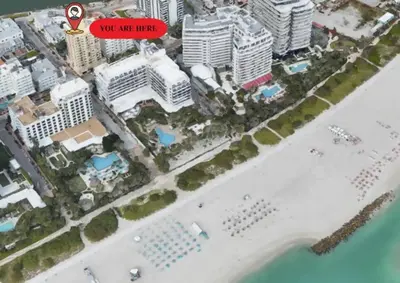 a map of a city with a sign that reads you are mine at 1405- South Beach 1BR & 1BA- Stunning Ocean View Oasis in Miami Beach