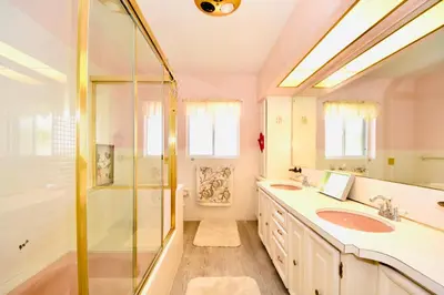 a bathroom with a shower and a sink at Fort Lauderdale Beach Oasis in Fort Lauderdale