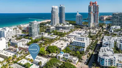 an aerial view of a city with a sign that reads vanguard at Vonder Miami Beach - Unit 7 in Miami Beach