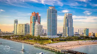 a view of a city with tall buildings and a beach at Vonder Miami Beach - Unit 12 in Miami Beach