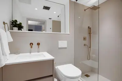 a bathroom with a sink and a shower and a toilet at Vonder Miami Beach - Unit 13 in Miami Beach