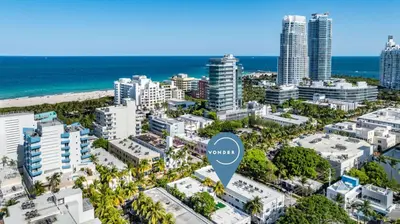 an aerial view of a city with a google sign at Vonder Miami Beach - Unit 14 in Miami Beach