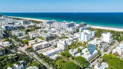 an aerial view of a city and the ocean at Vonder Miami Beach - Unit 17 in Miami Beach