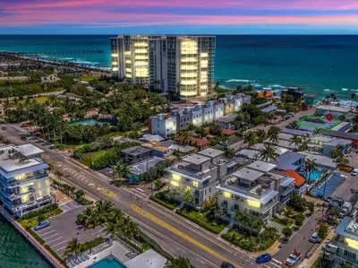 an aerial view of a city with the ocean at Coastal Escape, Hollywood Beach Proximity in Hollywood