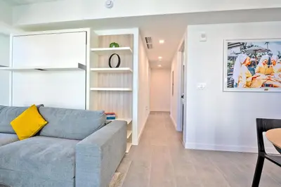 a living room with a couch and a table at Gorgeous Unit in the Heart of Downtown Miami in Miami