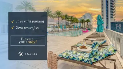a sign for a resort with a swimming pool at 1 BR Apartment with Bay View and Parking Included in Hollywood