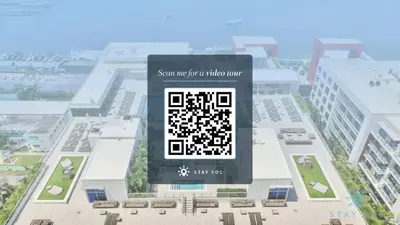 a rendering of a city with a qr code on it at 2BR Apartment with Rooftop Pool in Hollywood
