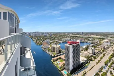 a view of a river from a building at Luxury Penthouse -Awesome Views-Pools - Free Parking in Hollywood