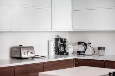 a kitchen counter with a toaster toaster and a toaster at The Netherland 2A I Ocean Drive I MIAMI BEACH OCEAN RENTAL in Miami Beach