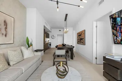 a living room with a couch and a table at Free Parking! PH Luxury 3BR in Downtown Miami in Miami
