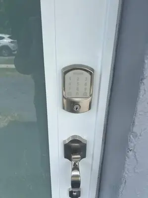 a door with a cell phone sticking out of it at Hollywood Golden House Modern & luxurious Studio in Hollywood