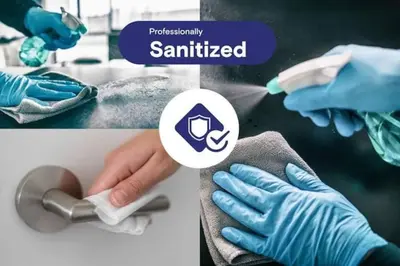 a picture of a person washing a sink with gloves at Coastal Cabana in Hollywood
