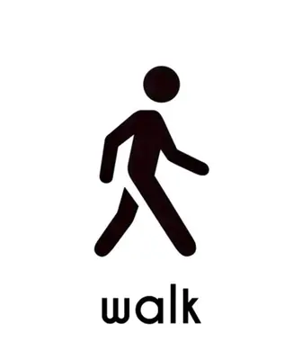 a sign that says walk with a pedestrian at GroveO1 10 min from the beach in Miami