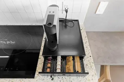 a counter top with aiger at On 47th Floor! Apartment With Top Amenities in Miami