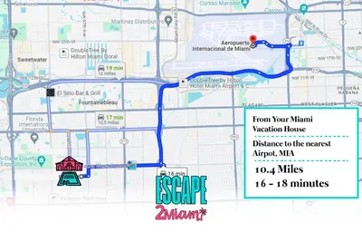 a map of the location of the event at Casa Praga - Big pool & BBQ - Miami Fun in Tamiami