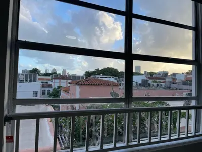a view from a window of a city at TROPICAL HAVEN POOL & 2BLOCKS TO BEACh in Miami Beach
