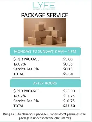 a screenshot of the package services page with boxes at Amazing Oceanfront Views From 24th floor! in Hollywood