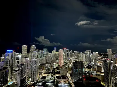 a view of a large city at night at 48th Floor PH collection 1 BD Brand New Downtown in Miami