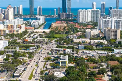 an aerial view of a city with skyscrapers at Milan Aventura Hotel in Aventura