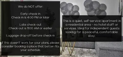 a sign that says we do not offer entry check outchecks km or later at Big TV 2 Bedroom Apartment Cooper City in Cooper City