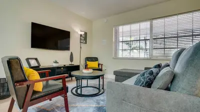 a living room with a couch and a table at Serene 1BR Haven Fort Lauderdale in Fort Lauderdale