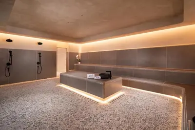 a large bathroom with a shower and a sink at New unit 28th Floor with Unbeatable Bayside Views in Miami