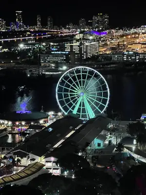 a ferris wheel and a city at night at Lumiére Penthouse in Miami