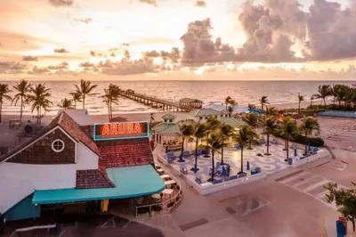 an aerial view of a resort on the beach at Coral Shores Waterfront Heated Pool Hosts 14! in Fort Lauderdale