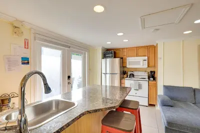 a kitchen with a sink and a counter top at Detached Backyard Studio in Fort Lauderdale! in Fort Lauderdale