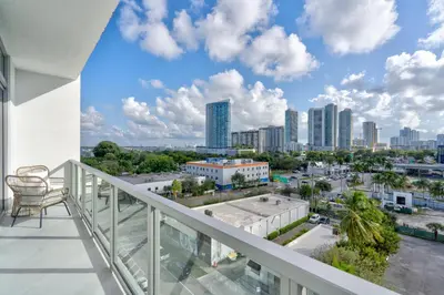 a balcony with a view of the city at 3900-604LG DESIGN DISTRICT, CONDO 1 BEDROOM & 1 BATHROOM in Miami
