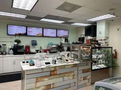 a bakery with a counter in a room at 1 bedroom with amazing ocean view in Hollywood