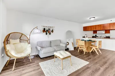 a living room with a couch and a table at Luxury Miami Brickell Stay-Bay View in Miami
