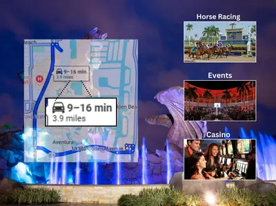 a collage of photos of a hotel and a map at Beachfront Oasis in Sunny Isles 3BR, Pool & Tennis in Sunny Isles Beach