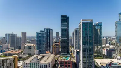 a view of a city with tall buildings at Phenomenal 1 Bed - Amazing views in Miami