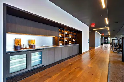 a lobby with a bar in a building at On 47th Floor! Free Parking & Views From The Top in Miami
