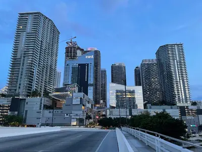 a view of a city with tall buildings at Beautiful suite in the best location in Miami! in Miami