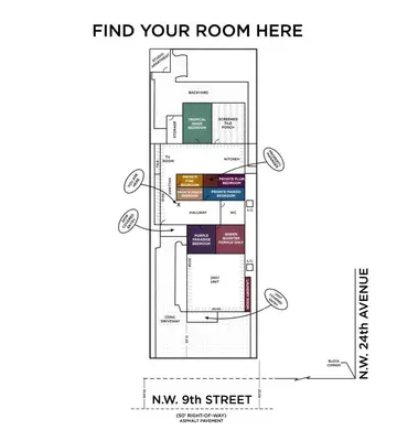 a floor plan of aominium at Bed in 6-Bed Dormitory Room in Miami