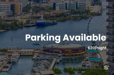 a view of a marina with boats in the water at Stylish 1-BD Condo - City Views in Miami
