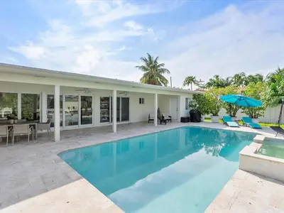 an image of a swimming pool in a house at luxury house by the water in Eastern Shores